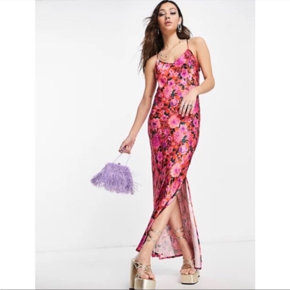 Topshop Floral Silk dress for wedding guest